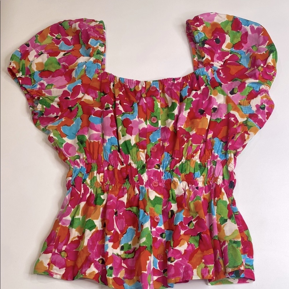 BN Sanctuary Printed Easy Faux Button Front Top - Picture 4 of 7